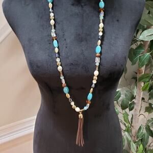 Women's Multicolor Round Beaded Single Strand Chunky Statement Necklace